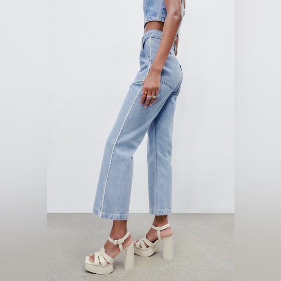 LAST🔥Zara Denim Matching 2 Piece Set! Stitch & Rhinestone Detail. - Picture 10 of 15